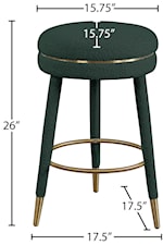 Meridian Furniture Coral Contemporary Upholstered Boucle Fabric Swivel Counter Stool