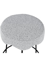 Meridian Furniture Fleur Contemporary Upholstered Cream Boucle Fabric Counter Stool