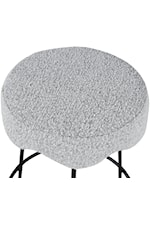 Meridian Furniture Fleur Contemporary Upholstered Grey Boucle Fabric Counter Stool