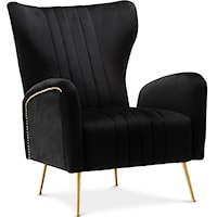 Opera Black Velvet Accent Chair