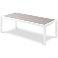 Nizuc Grey Wood Look Accent Paneling Outdoor Patio Aluminum Coffee Table