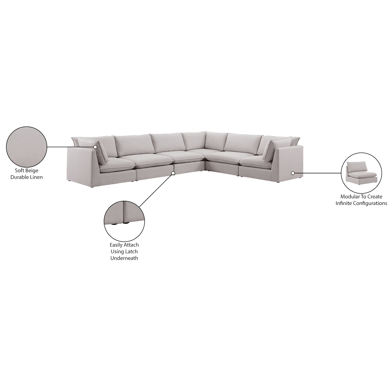 Meridian Furniture Mackenzie Modular Sectional