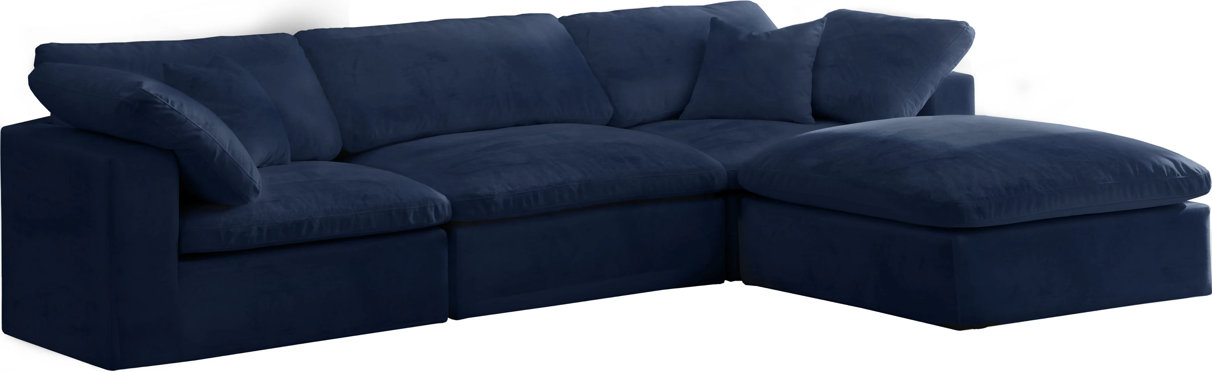 Meridian Furniture Cozy 634NavySec4A Cozy Navy Velvet CloudLike