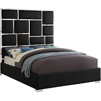 Milan Black Faux Leather King Bed