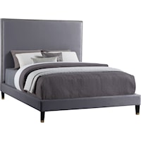 Harlie Grey Velvet Full Bed