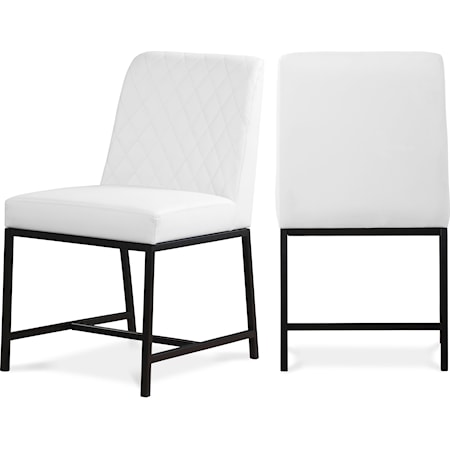 Contemporary White Faux Leather Dining Chair