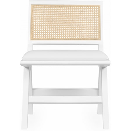 Abby Cream Faux Leather Dining Side Chair