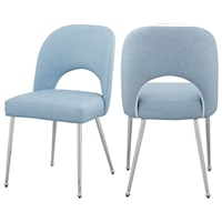 Logan Light Blue Faux Leather Dining Chair