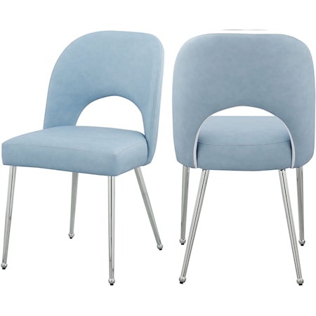 Logan Light Blue Faux Leather Dining Chair