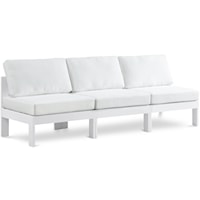 Nizuc White Water Resistant Fabric Outdoor Patio Modular Sofa