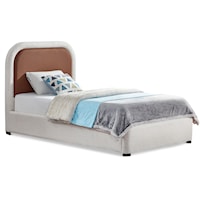 Contemporary Upholstered Low-Profile Twin Bed
