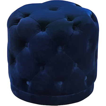 Harper Navy Velvet Ottoman/Stool