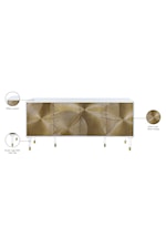 Meridian Furniture Bellissimo Contemporary Sideboard with Gold-Finished Panels