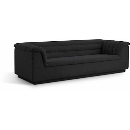 Cascade Black Boucle Fabric Sofa