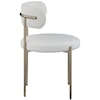 Meridian Furniture Beacon Cream Fabric and Faux Leather Dining Chair