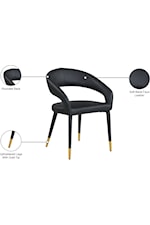 Meridian Furniture Destiny Contemporary Upholstered Black Faux Leather Dining Chair