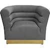 Meridian Furniture Bellini Grey Velvet Accent Chair with Gold Base