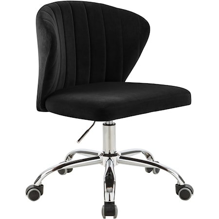 Black Velvet Office Chair with Chrome Base