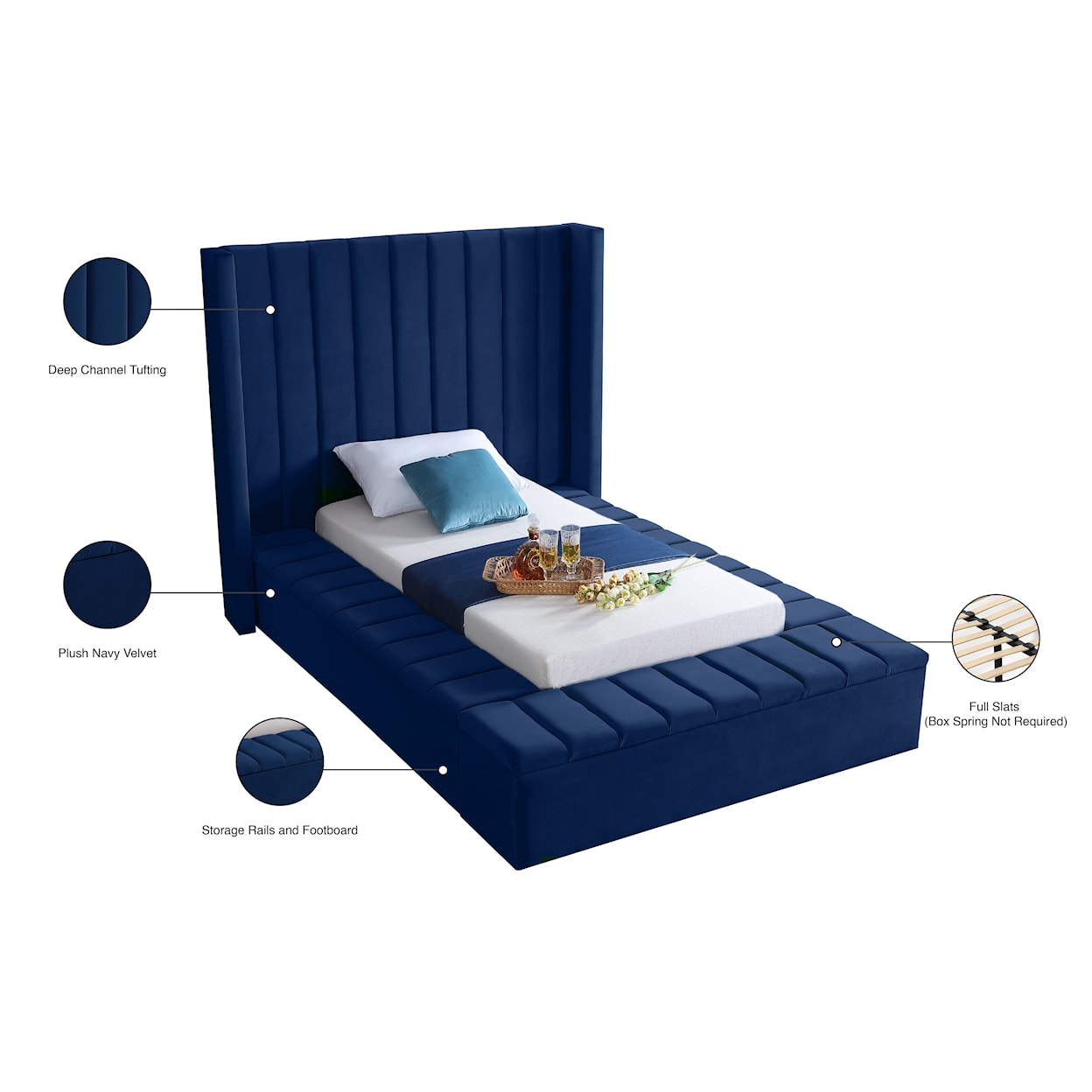 Meridian Furniture Kiki Twin Bed (3 Boxes)