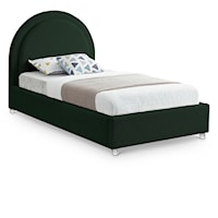 Milo Green Fabric Twin Bed
