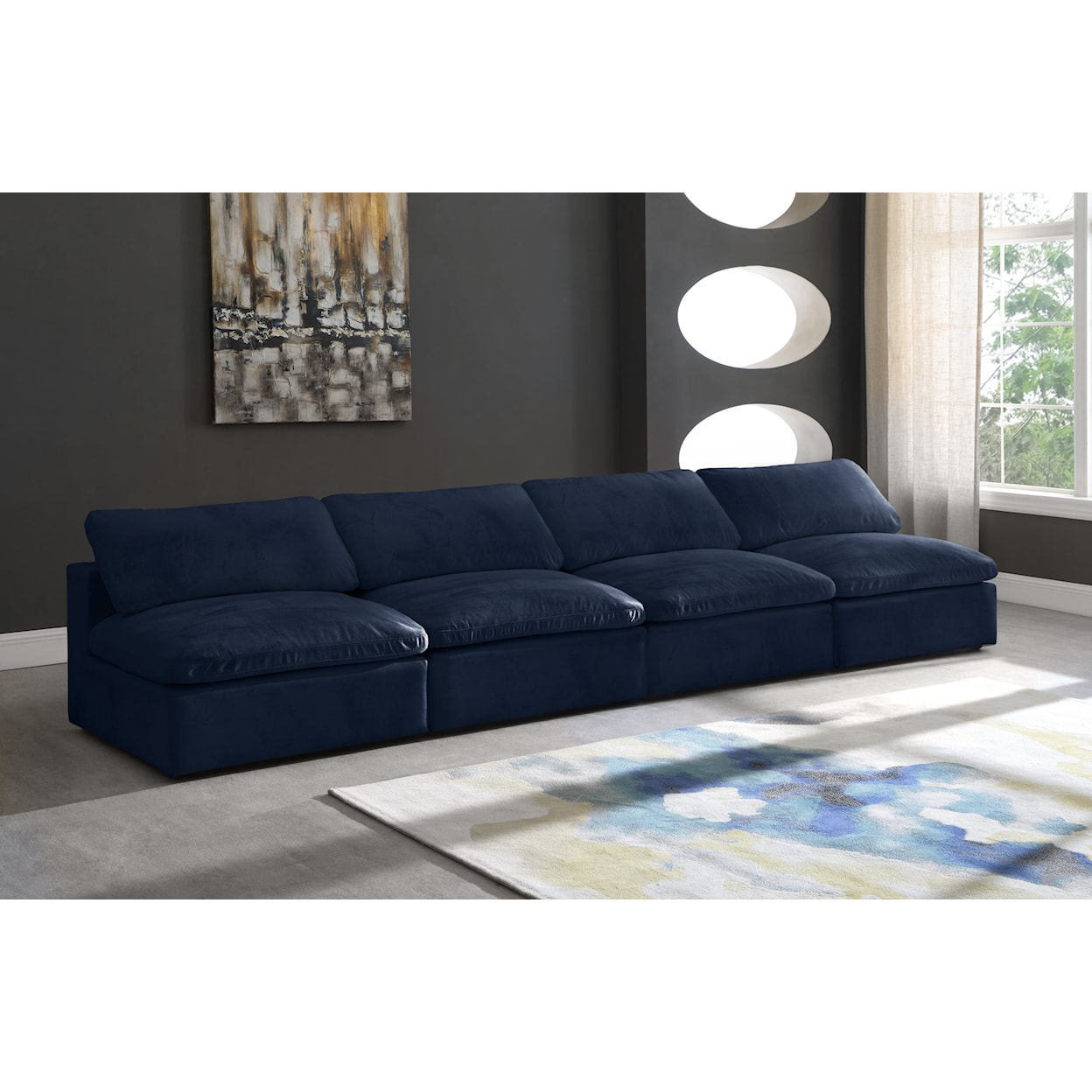 Meridian Furniture Cozy Comfort Modular Armless Sofa