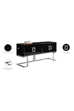 Meridian Furniture Beth Contemporary Sideboard with Chrome Stainless Steel Base