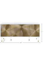 Meridian Furniture Bellissimo Contemporary Sideboard with Gold-Finished Panels