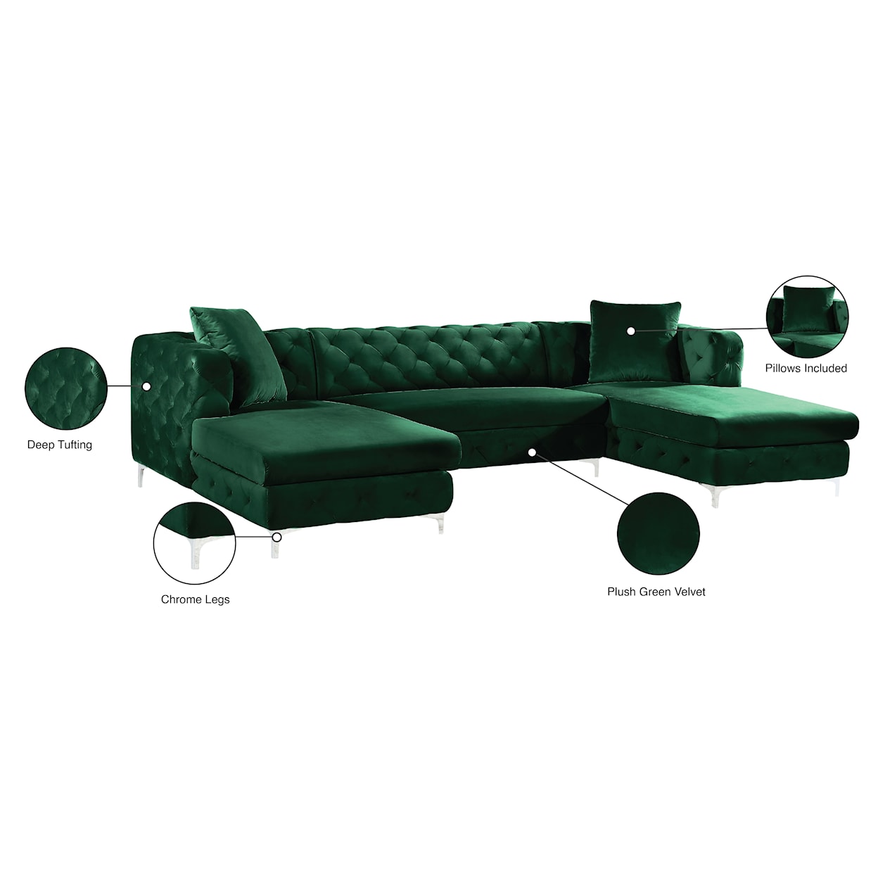 Meridian Furniture Gail 3pc. Sectional