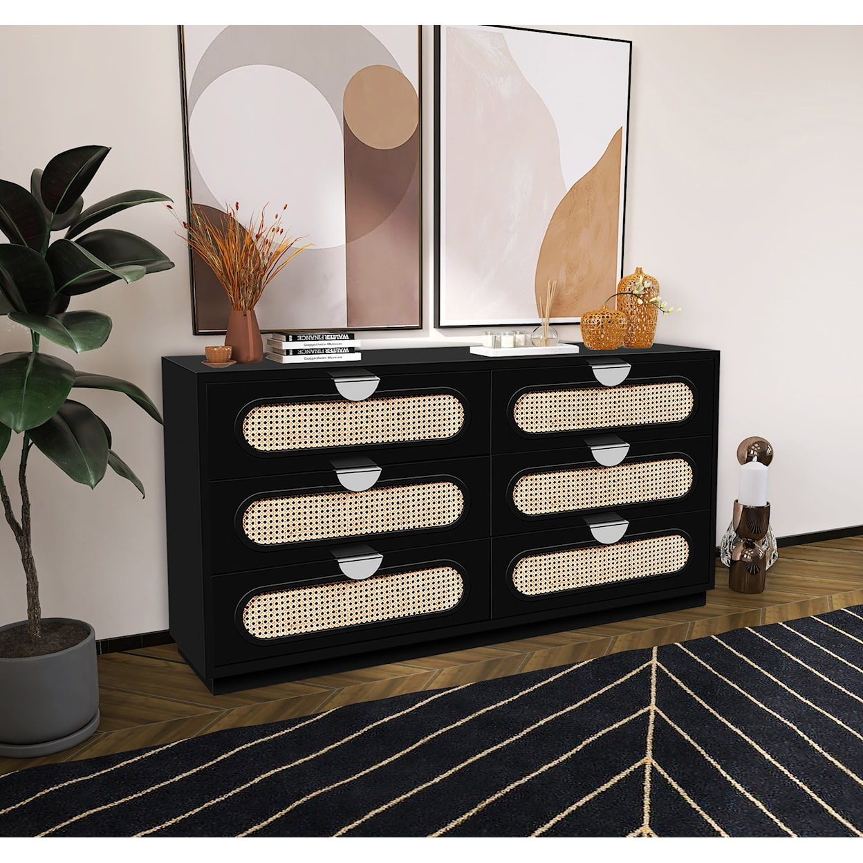 Meridian Furniture Cane Dresser