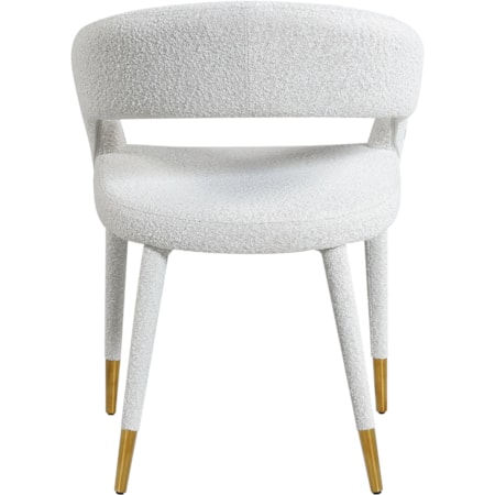 Upholstered Cream Boucle Fabric Dining Chair