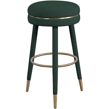 Upholstered Boucle Fabric Swivel Bar Stool