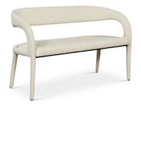 Sylvester Cream Faux Leather Bench