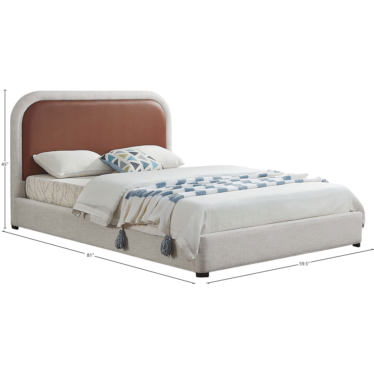 Meridian Furniture Blake Upholstered Low-Profile Full Bed