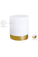 Meridian Furniture Deco Contemporary White End Table with Gold Base