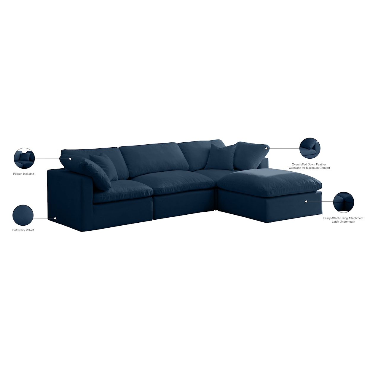 Meridian Furniture Plush Standard Comfort Modular Sectional