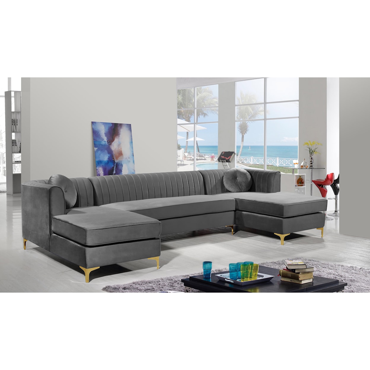 Meridian Furniture Graham 3pc. Sectional