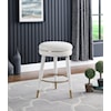 Meridian Furniture Coral Upholstered Boucle Swivel Counter Stool