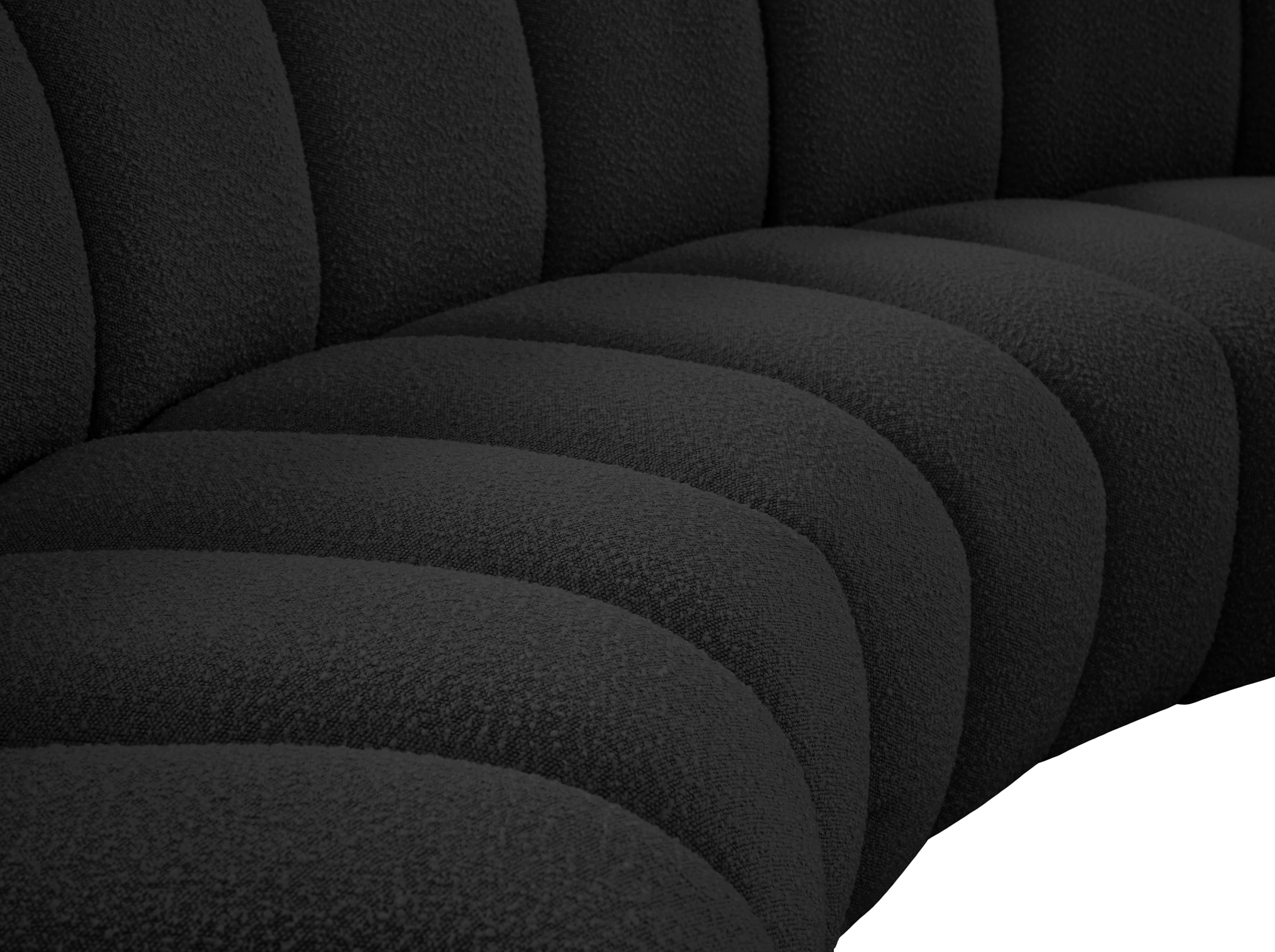 Meridian Furniture Infinity 643Black9PC Infinity Black Boucle Fabric 9pc. Modular Sectional