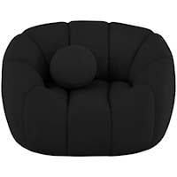 Contemporary Elijah Chair Black Boucle Fabric