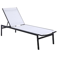 Santorini White Resilient Mesh Water Resistant Fabric Outdoor Patio Aluminum Mesh Chaise Lounge Chair