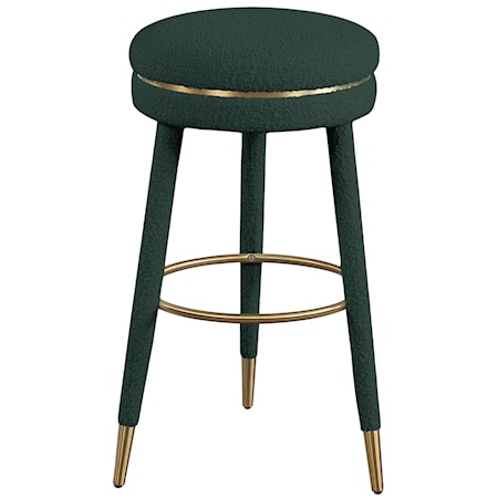 Upholstered Boucle Fabric Swivel Bar Stool