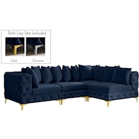 Tremblay Navy Velvet Modular Sectional