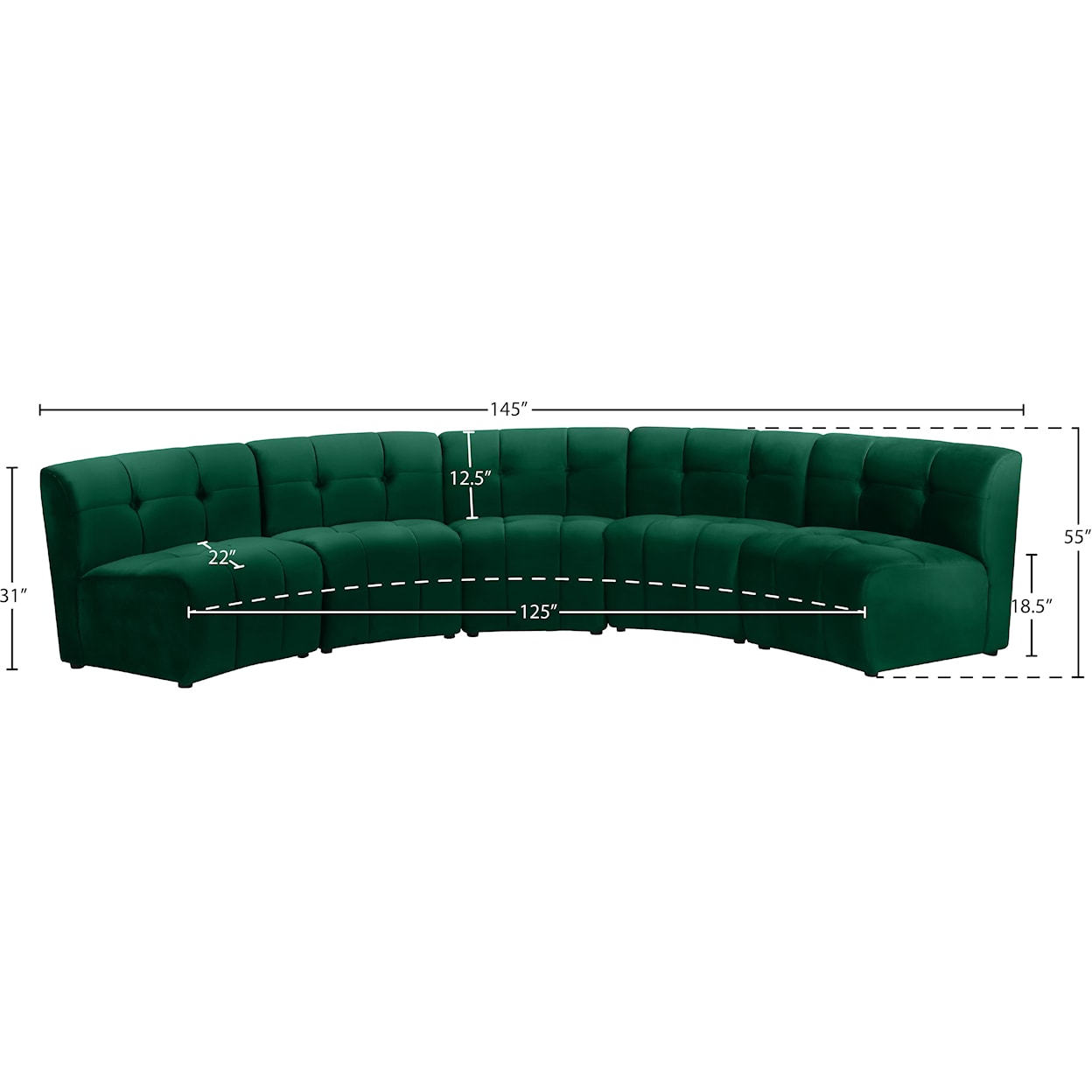 Meridian Furniture Limitless 5pc. Modular Sectional