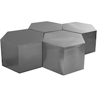 Hexagon Brushed Chrome Coffee Table