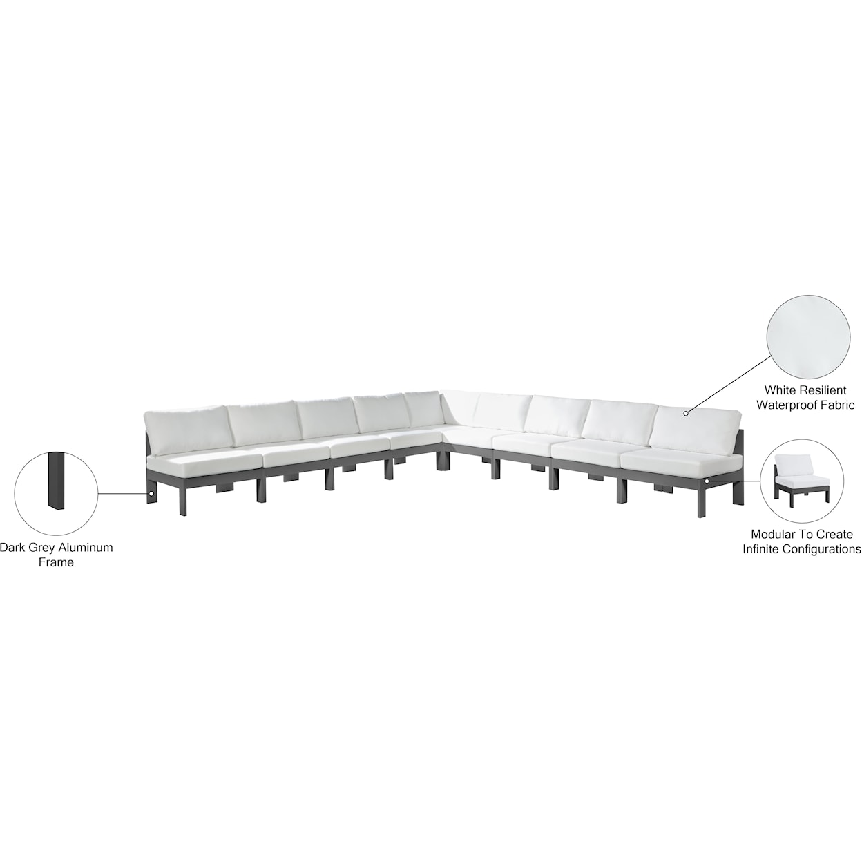 Meridian Furniture Nizuc Modular Sectional