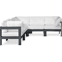 Nizuc White Water Resistant Fabric Outdoor Patio Modular Sectional