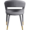 Meridian Furniture Destiny Upholstered Grey Velvet Dining Chair