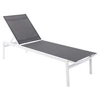Santorini Grey Resilient Mesh Water Resistant Fabric Outdoor Patio Aluminum Mesh Chaise Lounge Chair