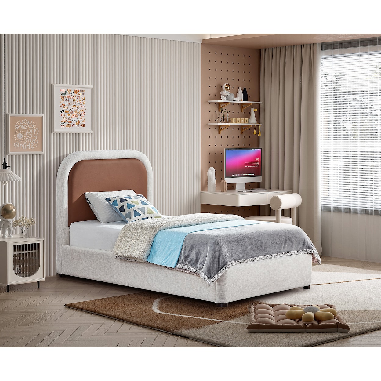 Meridian Furniture Blake Upholstered Low-Profile Twin Bed