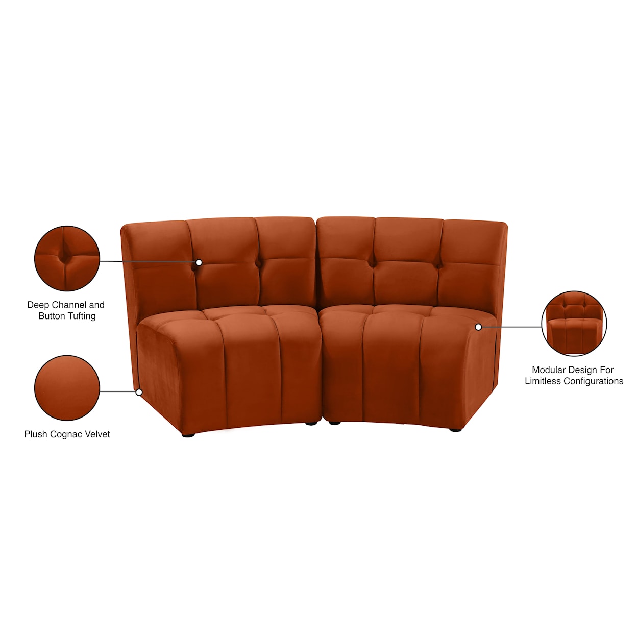 Meridian Furniture Limitless 2pc. Modular Sectional